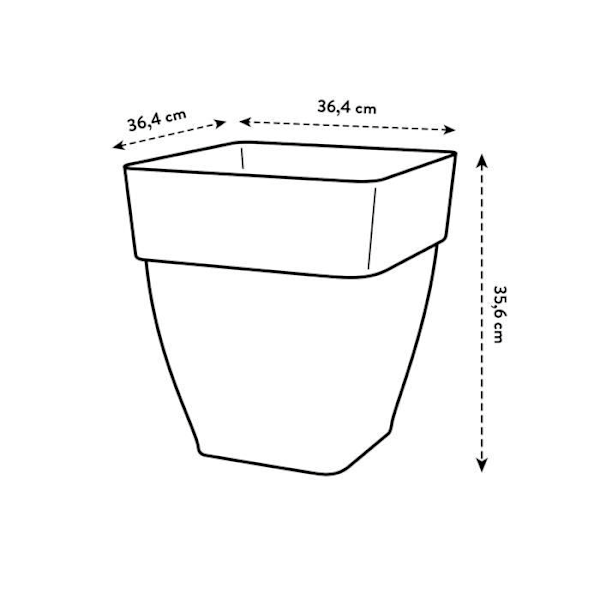 Elho Vibia Campana Square 37 blomsterlåda - Grå - Ø 36 x H 36 cm - utomhus - 100% återvunnen Levande betong