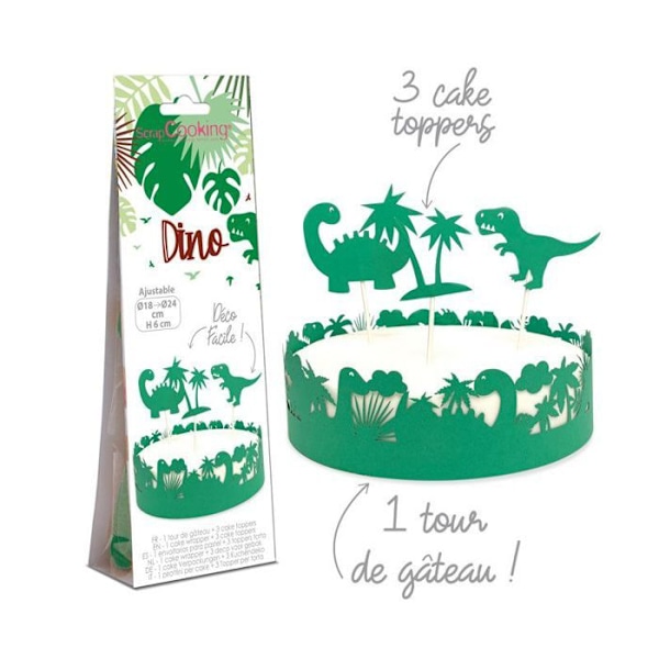 Paperinen dinosauruskakun koristelu Grön
