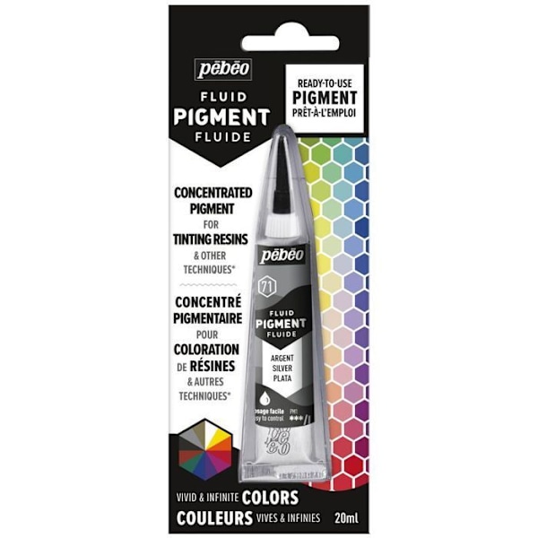 Väriainetta hartsille - PEBEO - 20 ml - Hopea - Nestemäinen pigmentti - Taiteellinen luominen Silver