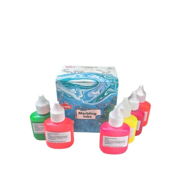 Marmorering base olie 6 farver fluo 25ml
