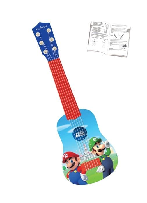 Lexibook, Super Mario, Min Första Gitarr för Barn, 6 Nylonsträngar, 53 cm, Guide Ingår, Från 3 År Blå