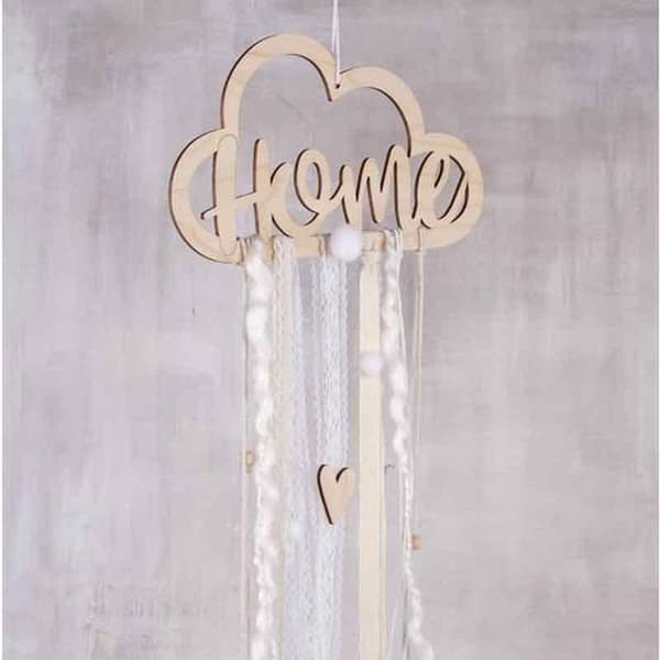 DIY väggupphängningskit - RAYHER - Drömfångare - Grå och beige - 65 cm - Rektangulär Grå och beige