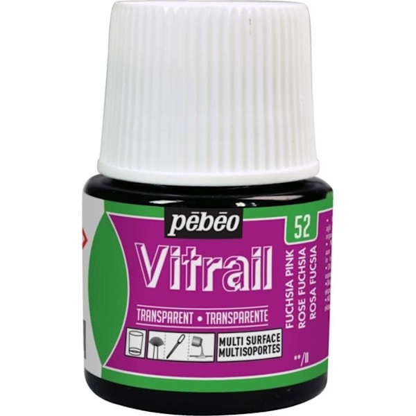 GLAS MALING TRANSPARENT VINTERFUGE 45 ML - 52 FUCHSIA ROSA