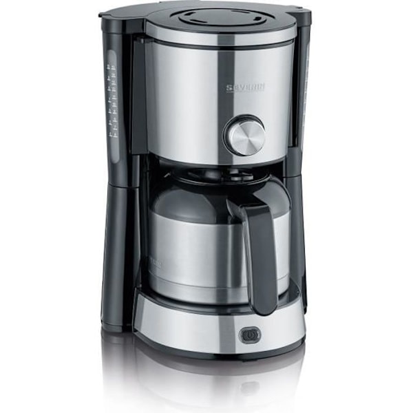 SEVERIN KA4845 isolerad filterkaffebryggare - 8 koppar - 1 L - 1 000 W - Aromaväljare - Rostfritt stål/Svart