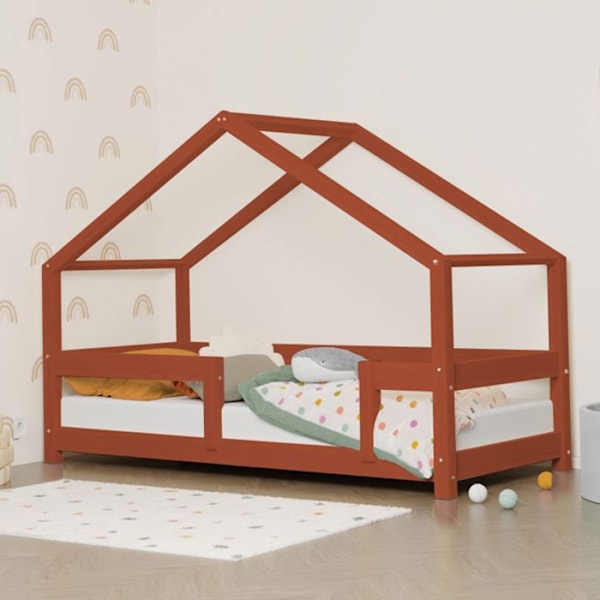 Lit cabane enfant LUCKY 80 x 160 punainen tiili Röd