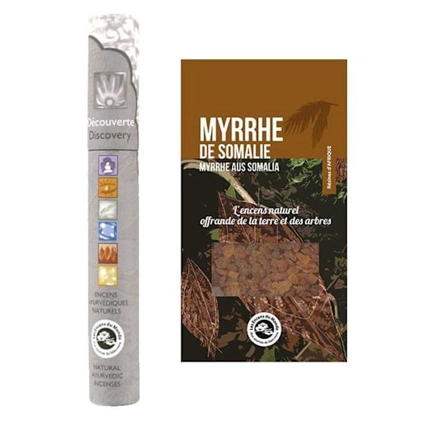 Somalisk myrraharpiks + 14 ayurvediske røgelsespinde