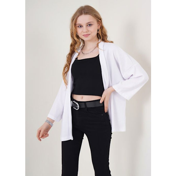 MT Tøj - Gilet Kimono - Hvid 36 - 36