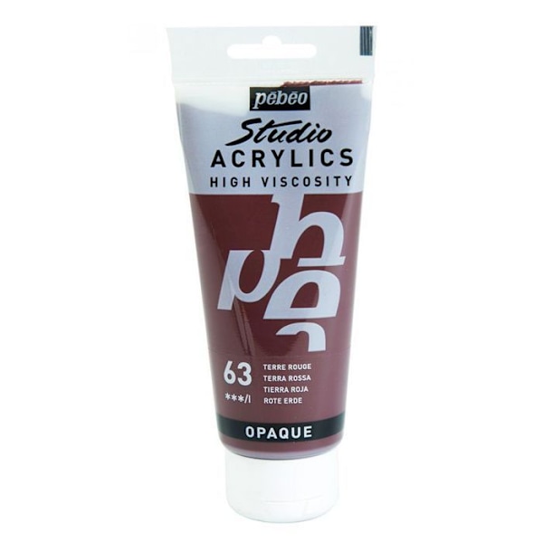 Akrylfärg - Pébéo - Studio - Röd Jord - 100 ml - Satin - Professionell Röd jord
