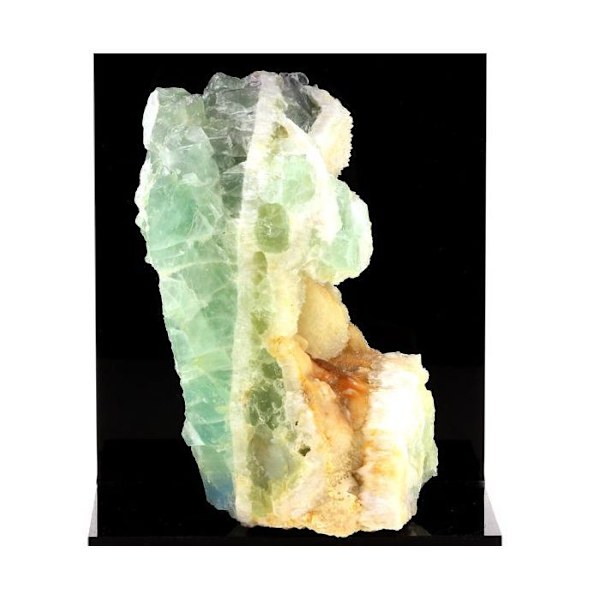 Sten og mineraler. Fluorit + Kvarts. 2382,30 øre. Marsanges-minen, Langeac, Frankrig.