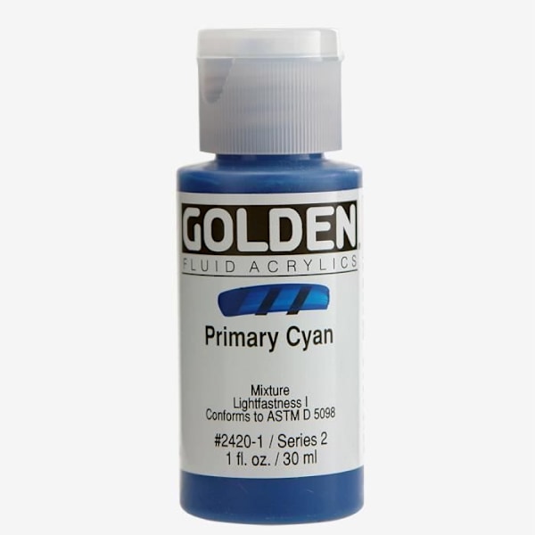 Gyllene: Flytande akrylfärg: 30 ml (1 oz): Primär cyan