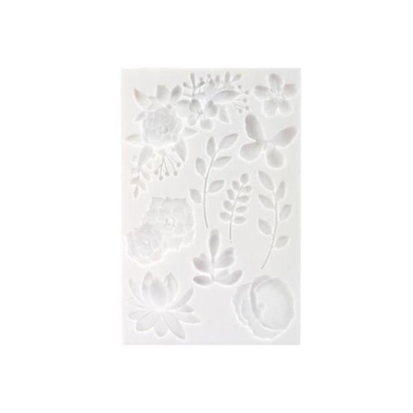 Silikonform - Ej specificerad - Blommor - 10 avtryck - 20,5x13,5cm - För polymerlera