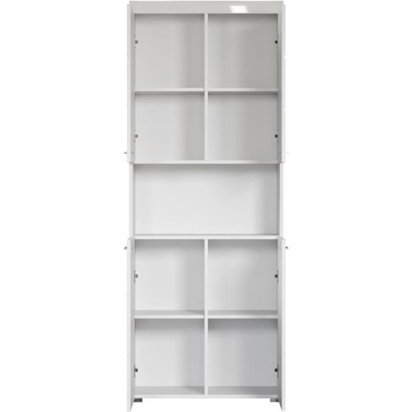 Dobbelt badeværelsesmøbel - 4 døre + 1 niche - B73 x D31 x H190 cm - Hvid - AMANDA