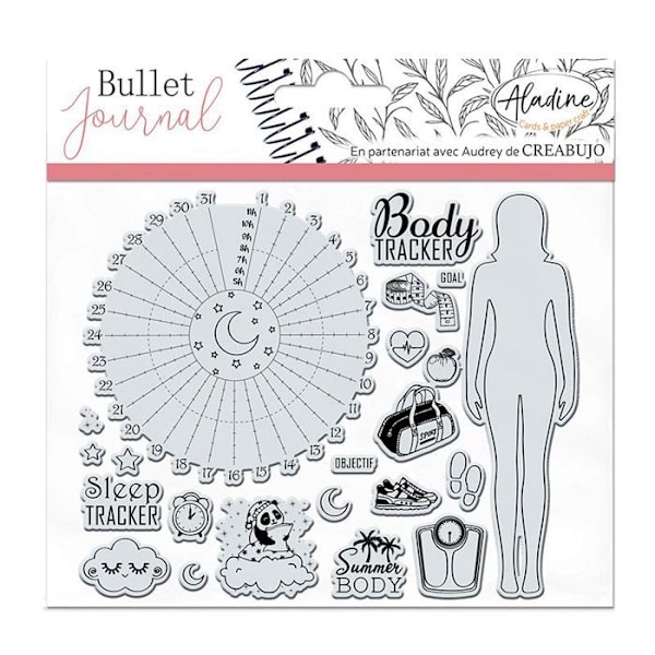 Tamponer - ALADINE - Clear Stampon Bullet Journal - 22 stk - Sort - Sundhedssporingsværktøj sort