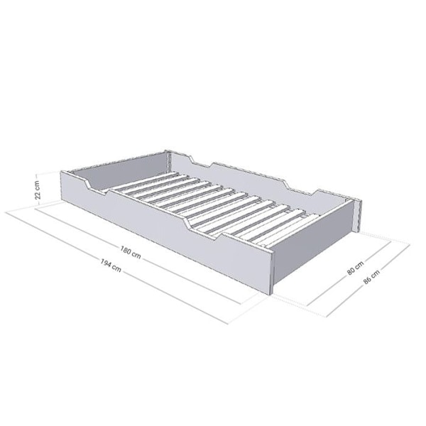 Sengeskuffe 80 x 200 med BUDDY boxspring - beige Beige