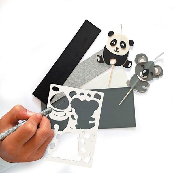 Fødselsdagslys koala og panda til at lave selv Flerfärgad