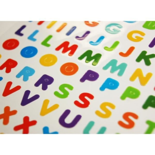 120 klistermärken - Alfabet och siffror - Flerfärgad - Stilren