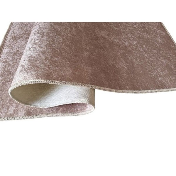 Tæppe - Trend - Ensfarvet Taupe - 80x150 cm - Skridsikker - Maskinvaskbar - Polyester