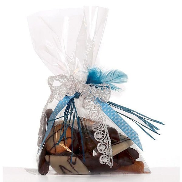 Flade gennemsigtige poser - 14 x 23 cm - 10 poser Gennemsigtige poser uden kile: Antal: 10 poser Dimension: 14 x 23 Transparent