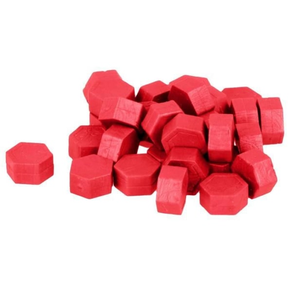 Hexagonala vaxpärlor 30 g - Röda