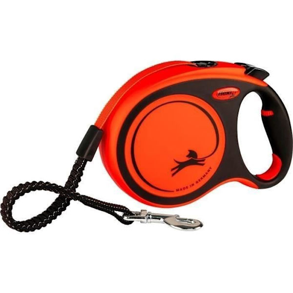 TRIXIE flexi XTREME remsnor - Str. L - 8m - Sort og orange svart/orange