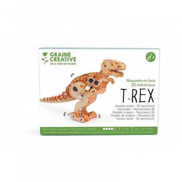 Mekanisk 3D modell T-Rex 17 cm Rosa