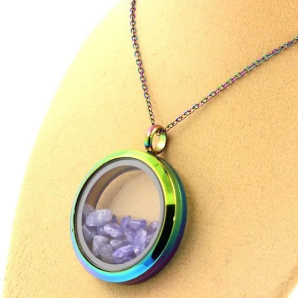 Collier - ABIJOUX - Ubehandlet Tanzanit - Rustfrit stål - Multifarvet - Unisex Flerfärgad