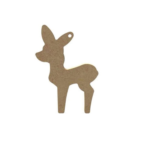 Liten doe i MDF-trä att hänga - 11 x 7 cm kastanj
