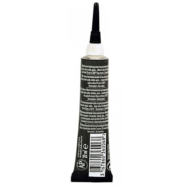 Vandbaseret konturmaling til porcelæn - i tube. ref 31602 Svart