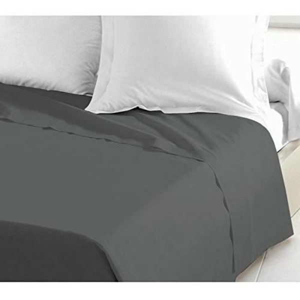 KÆRLIGHED HJEM Fladt ark 100% bomuld 240x300 cm mørkegrå Mörkgrå