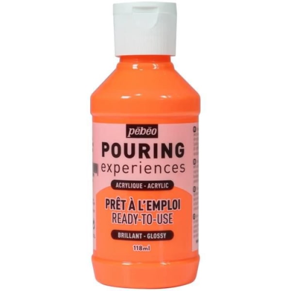 Pébéo Acrylic Pouring Paint - 118 ml Fluorescerande Orange