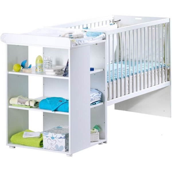 SAUTHON ELOI 3 in 1 yhdistetty sänky 60 x 120 in 90 x 190 cm - valkoinen Vit
