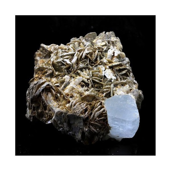 Stenar och mineraler. Akvamarin + glimmer. 735,5 cent. Nagar, Gilgit-Baltistan, Pakistan.