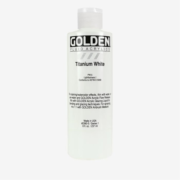 Golden : Flydende akrylmaling : 236ml (8oz) : Titanium Hvid