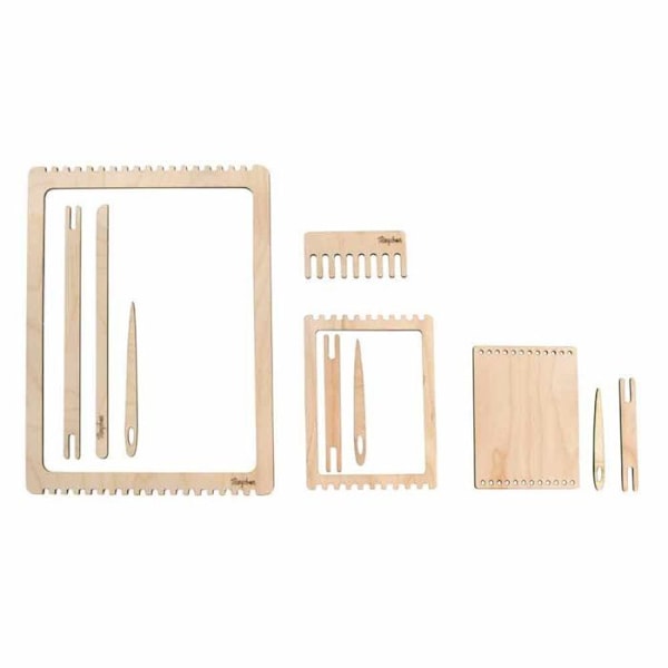 Kit med 3 vävramar av trä Transparent