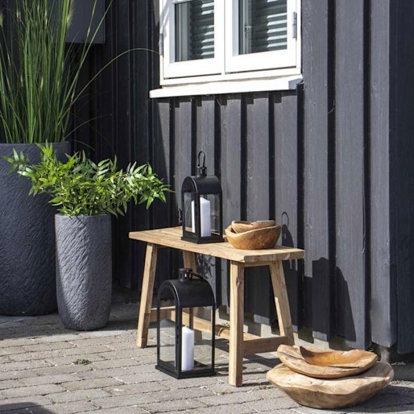 Bord + Taburet i teak BARCELONA 50/90 cm kastanj