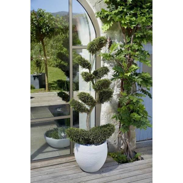 EDA Round Pot Graphit Ø50cm - Kapacitet 46L - Hvid ceruse Vit