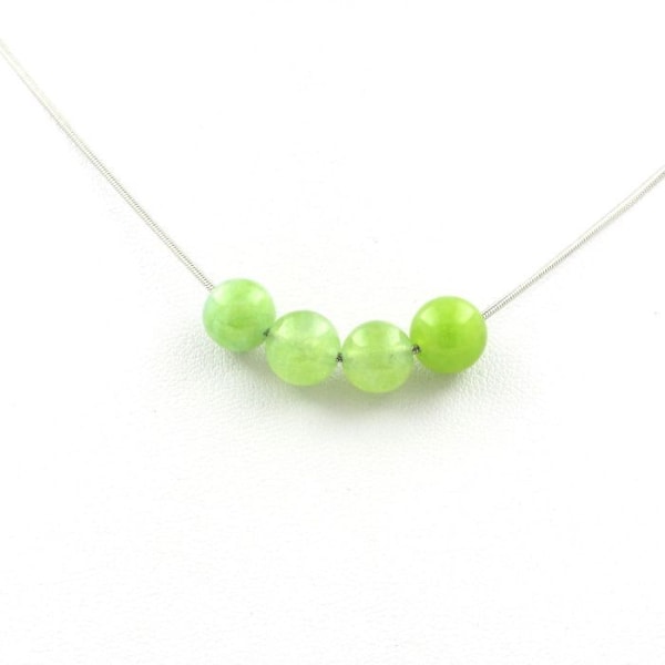 Collier - A Bijoux - Péridot 8 mm - Rustfrit stål - Justerbar længde - Unisex Grön