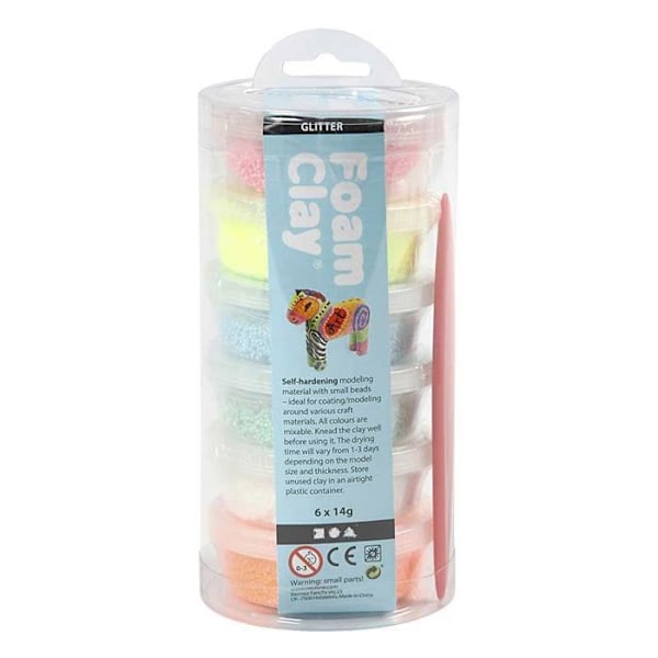 Foam Clay Beaded Modeling Clay Set - FOAM CLAY - Set om 6 - Glittrigt - Flerfärgad Flerfärgad