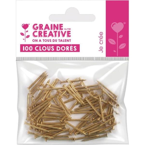 Graine Créative - Guldspik för String Art trådspänning x100 gyllene