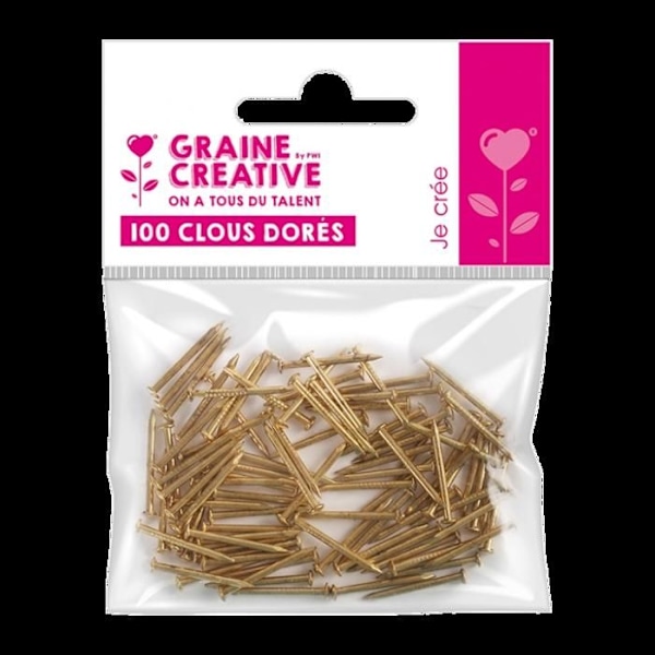 Guldklädd spik för String Art trådspänd tavla x100