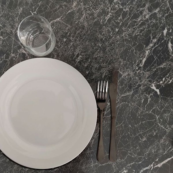 Bord 70 x 70 cm Rom bistro blank sort marmor Svart