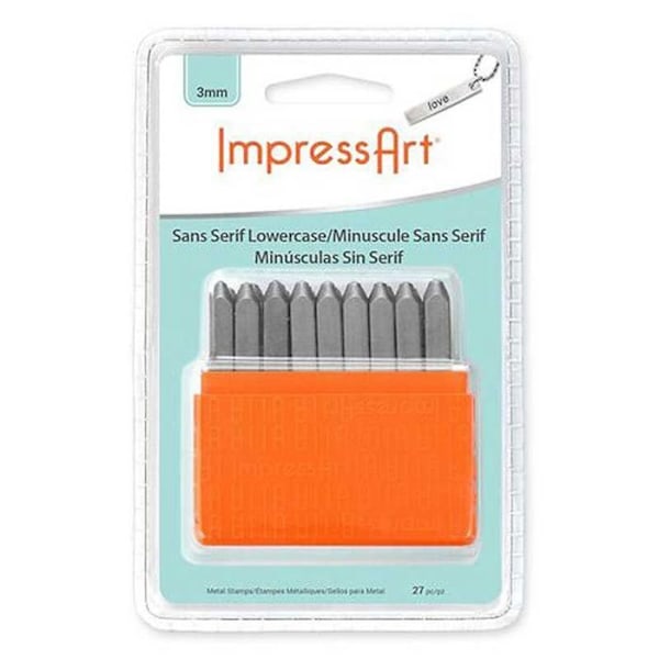 ImpressArt 3mm Sans Serif Präglingsstämplar 27 Count Orange