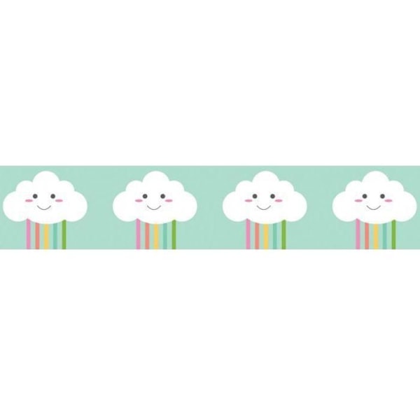 Washi tape - Sky og regnbue - 15 mm x 10 m - Farve / mønster: Sky og - Mærke Blå grön