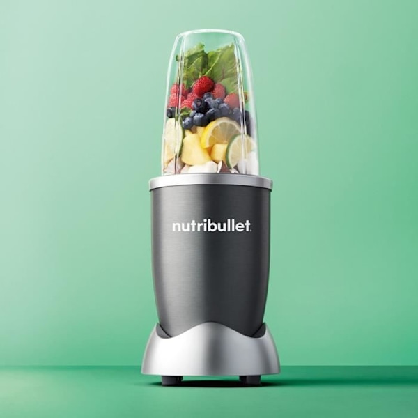 Blender - NUTRIBULLET - NB606DG - 600 W - 2 inkluderede kopper 700 ml og 500 ml - Grå - BPA-fri Grå
