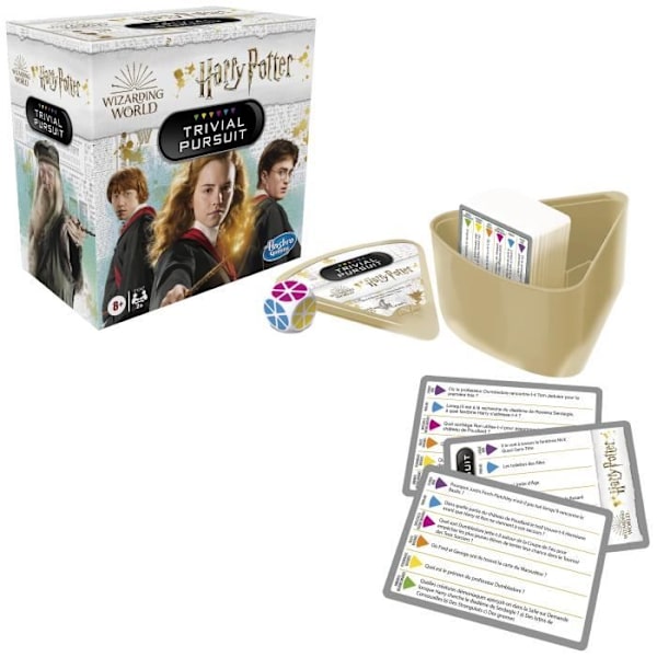 Trivial Pursuit Harry Potter, Kompakt spørgsmål-og-svar brætspil, 600 spørgsmål, Hasbro Gaming, Wizarding World, Ages 8 og opefter Flerfarvet