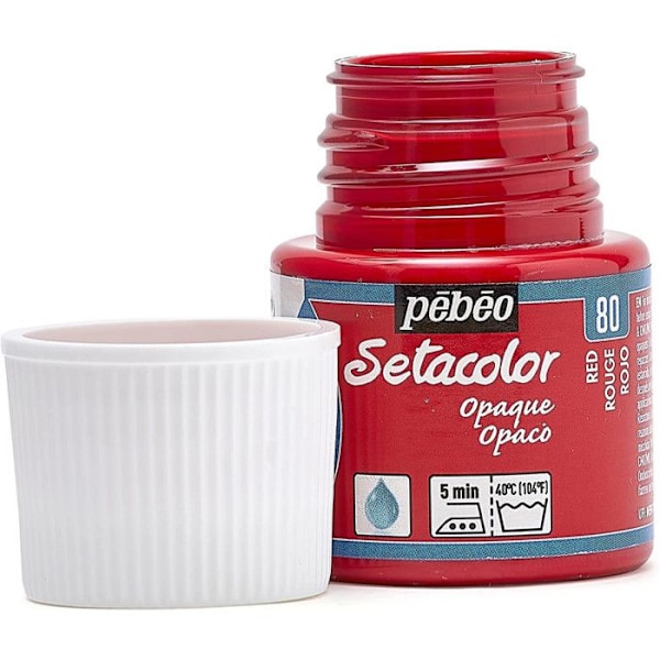 Stofmaling - PéBéo - Setacolor uigennemsigtig - Rød - 45 ml - Tåler vask Röd