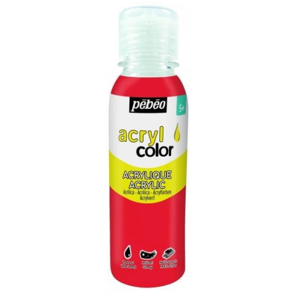 Akrylfärg - Acrylcolor - Röd - 150 ml - Blank - Multi-yta Röd