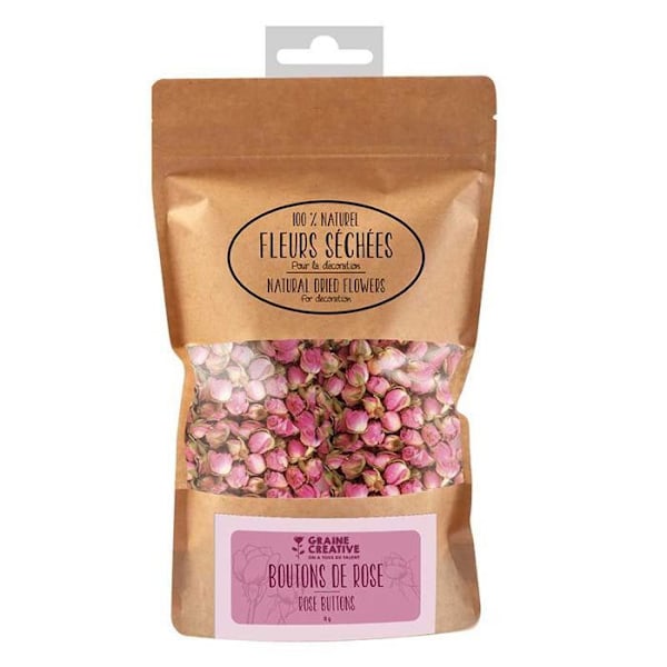 Torkade blommor Rosknoppar - Dekor Ljus Tvål rosa