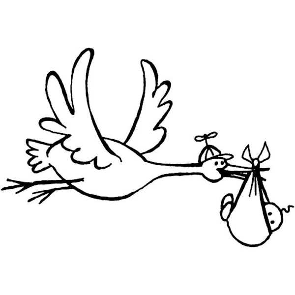 PSX - Träpropp Stork och bebis
