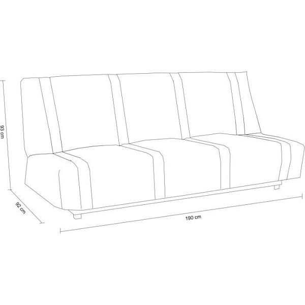 3-istuttava vuodesohva - Ankansininen - 100% puuvillaa - P 193 x S 92 cm - LENA Blå Anka